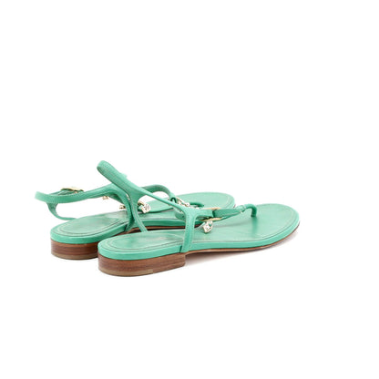 Chanel Women'S Cc T-Strap Sandals Leather