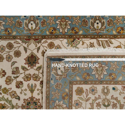 3'X5' Ivory 300 Kpsi New Zealand Wool Kishoon Design Hand Knotted Rug