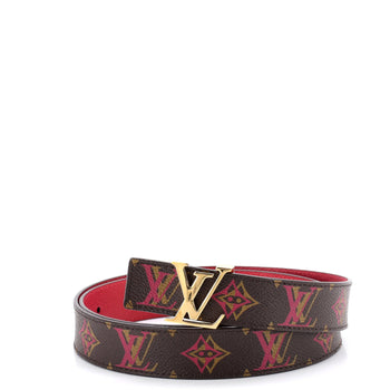 Louis Vuitton Lv Initiales Reversible Belt Rainbow Monogram And Leather Thin