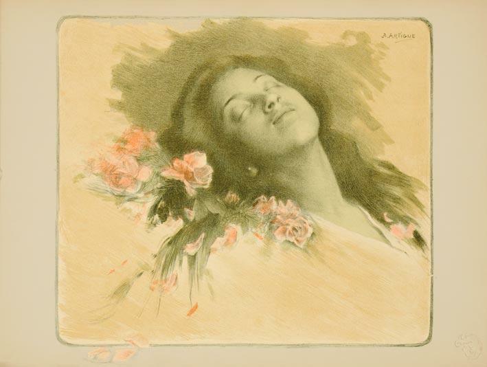 Poster Albine A Artigue Estampe Moderne 1897 Original Vintage French