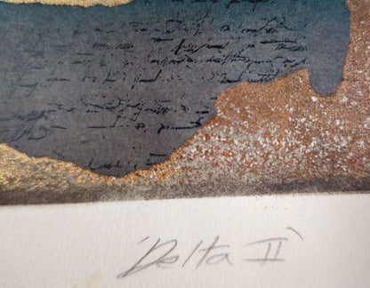 James Cox (Usa) Mixed Media Art Print Etching Gold Leaf Collage Signed Numbered