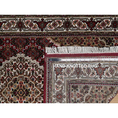 2'10"X5'1" Carmine Red Wool Tebraz Mahi With Fish Design Hand Knotted Rug