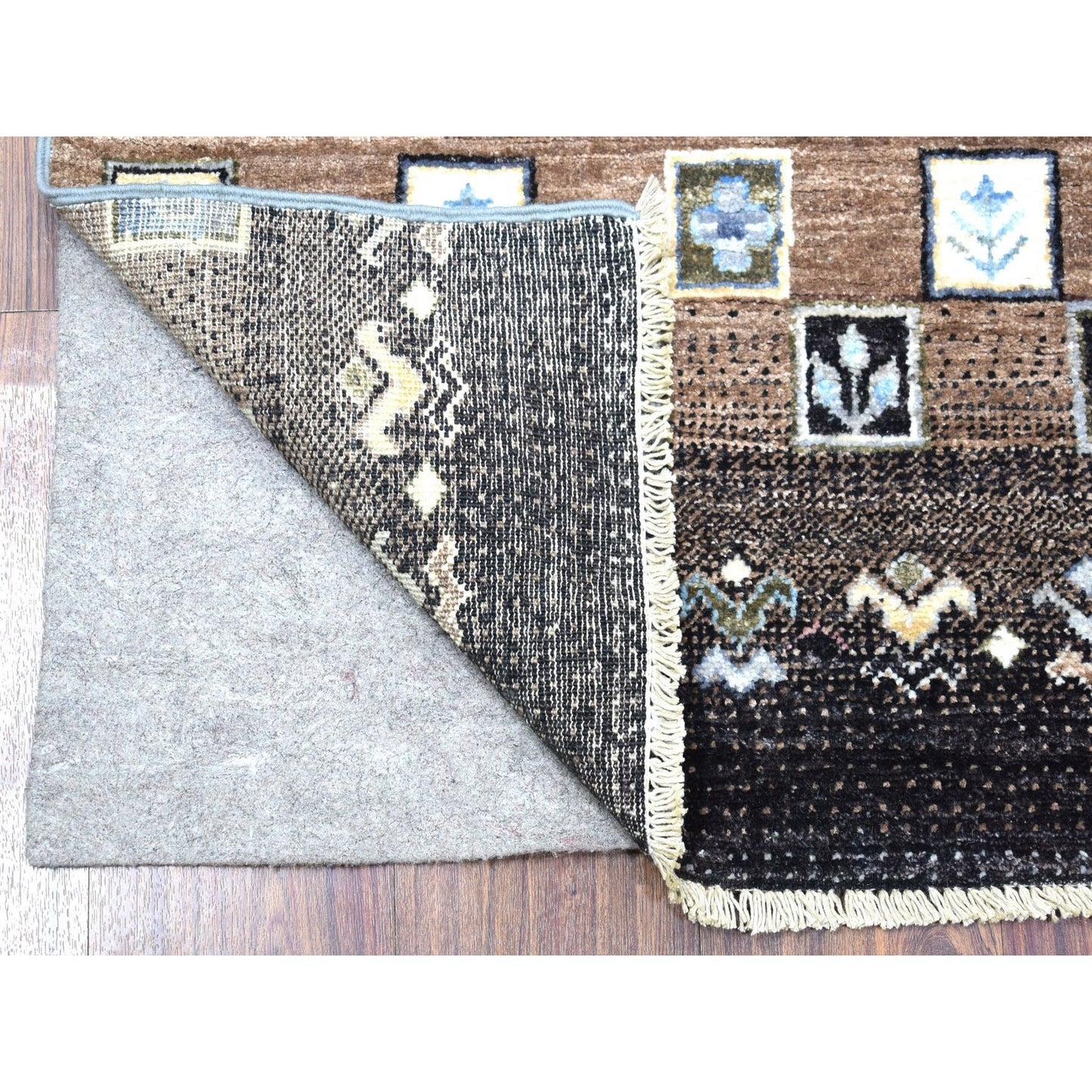 2'4"X9'9" Hand Knotted Kashkuli Gabbeh Pictorial Design Wool Runner Rug