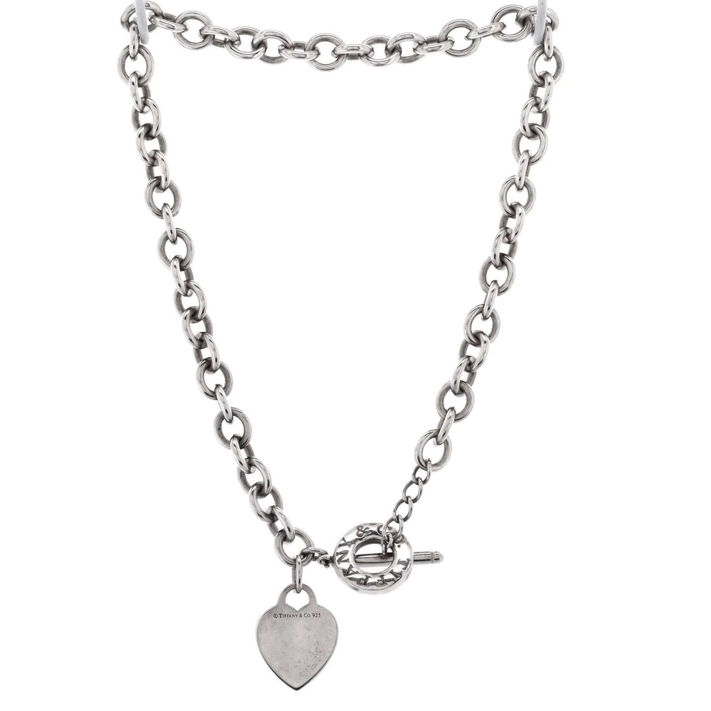 Tiffany & Co. Heart Tag Toggle Chain Necklace Sterling Silver