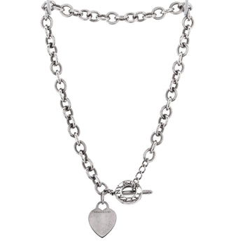 Tiffany & Co. Heart Tag Toggle Chain Necklace Sterling Silver
