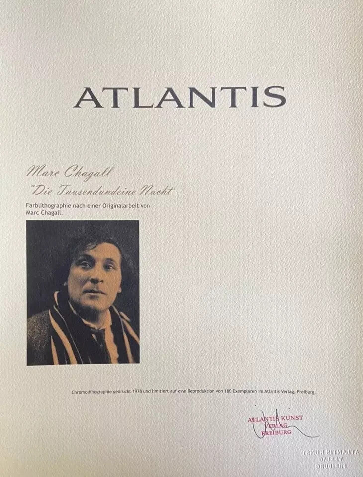 Marc,Chagall Lithograph Coa Original Signed Numbered Collection Stamp