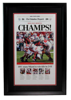 Ohio State 2002 National Champs The Columbus Dispatch Newspaper Framed 192828