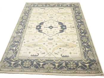 Handmade Extra Large Oushak Oriental Rug Cream