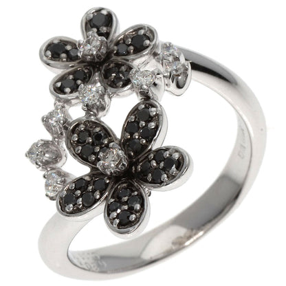 Gold Ponte Vecchio Flower Diamond Black Diamond Ring K18 White