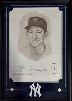 Billy Martin Autographed Framed 21 X 28 David Cooney Lithograph #887/1000