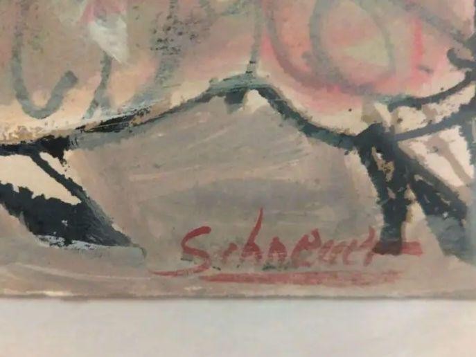 David Schneuer "Admiral" Original Gouache Painting Paris Scene Framed 84X84Cm