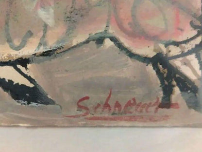 David Schneuer "Admiral" Original Gouache Painting Paris Scene Framed 84X84Cm