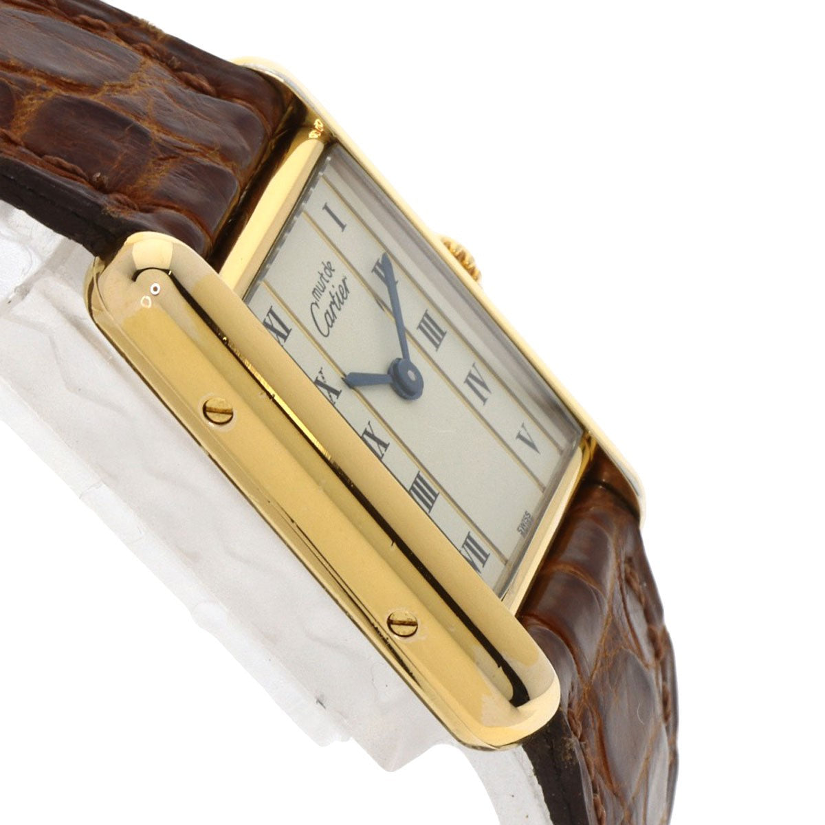 Cartier Must Tank Sm Watches W1003053 Gold Plated/Leather