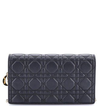 Christian Dior Lady Dior Wallet On Chain Pouch Cannage Quilt Lambskin Long