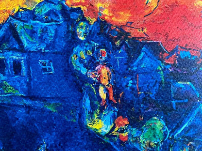 Marc Chagall Lithograph "The Blue Village" Coa Signed Numbered