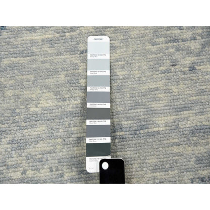 9'2"X12'3" Blue Wool Hand Knotted Geometric Art Deco Collection Rug