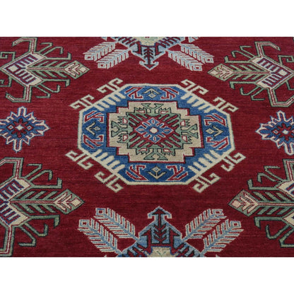 5'3"X7'1" Rich Red Afghan Special Kazak Hand Knotted Pure Wool Rug