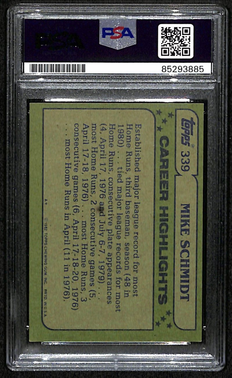 Mike Schmidt Hof Signed/Autographed 1982 Topps