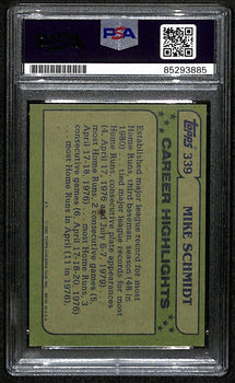Mike Schmidt Hof Signed/Autographed 1982 Topps