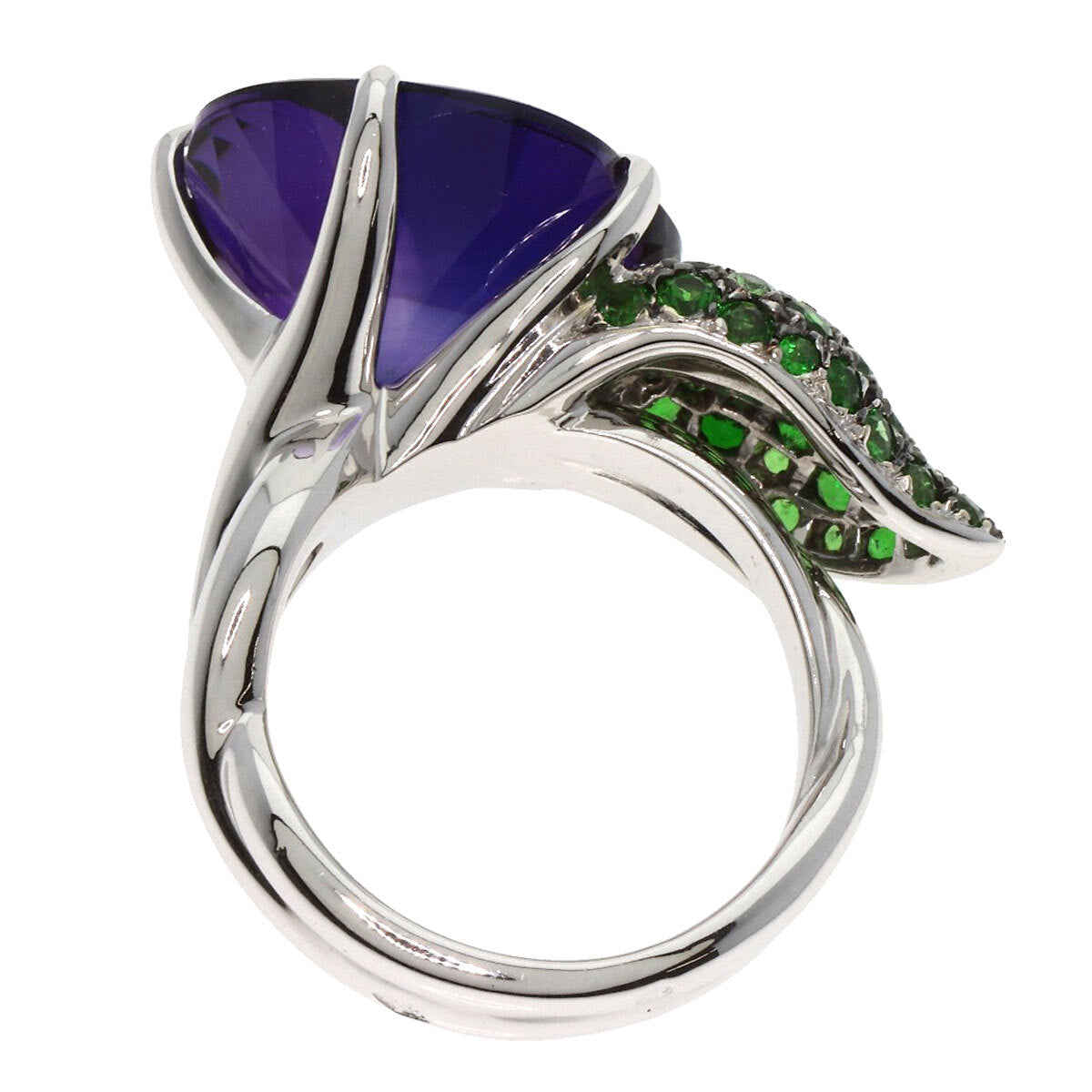 Chanel Ring Camellia Amethyst Garnet #50 K18
