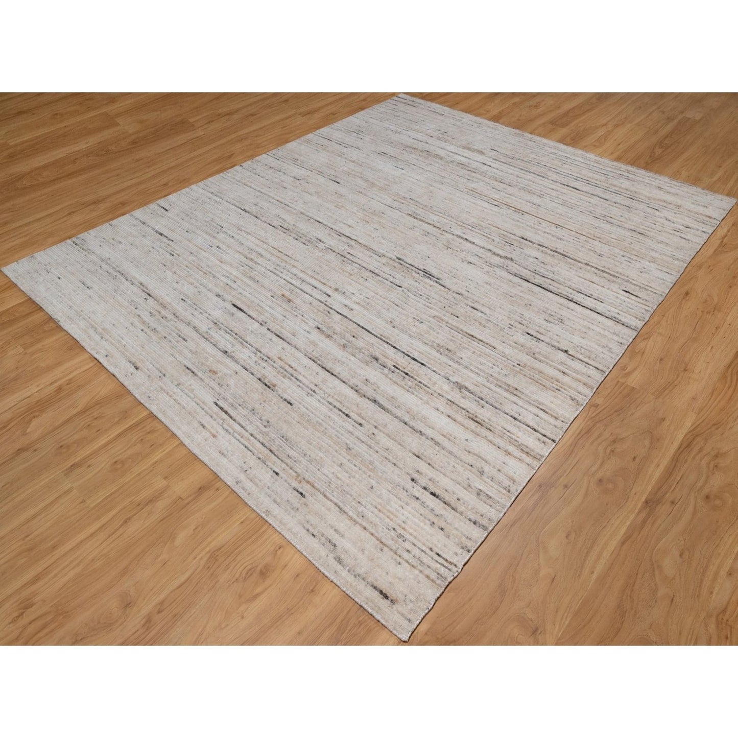 8'1"X10'1" Ivory Modern Design Indoor Outdoor Rug Hand Loomed Oriental