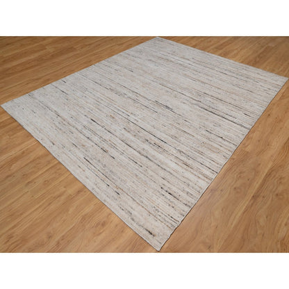 8'1"X10'1" Ivory Modern Design Indoor Outdoor Rug Hand Loomed Oriental