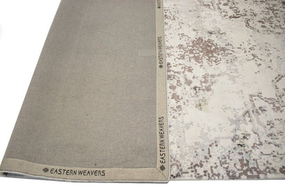 Distressed Brown & Cream Floral 5X8 Muted