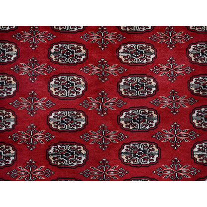 9'X11'9" Ruby Red Princess Bokara Hand Knotted Soft Wool Rug