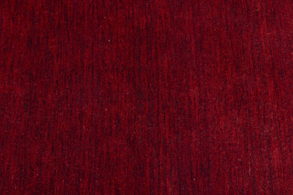 Maroon Red Solid Hand-Loomed 6X9 Gabbeh Wool Rug Oriental Carpet 5'11x8'8