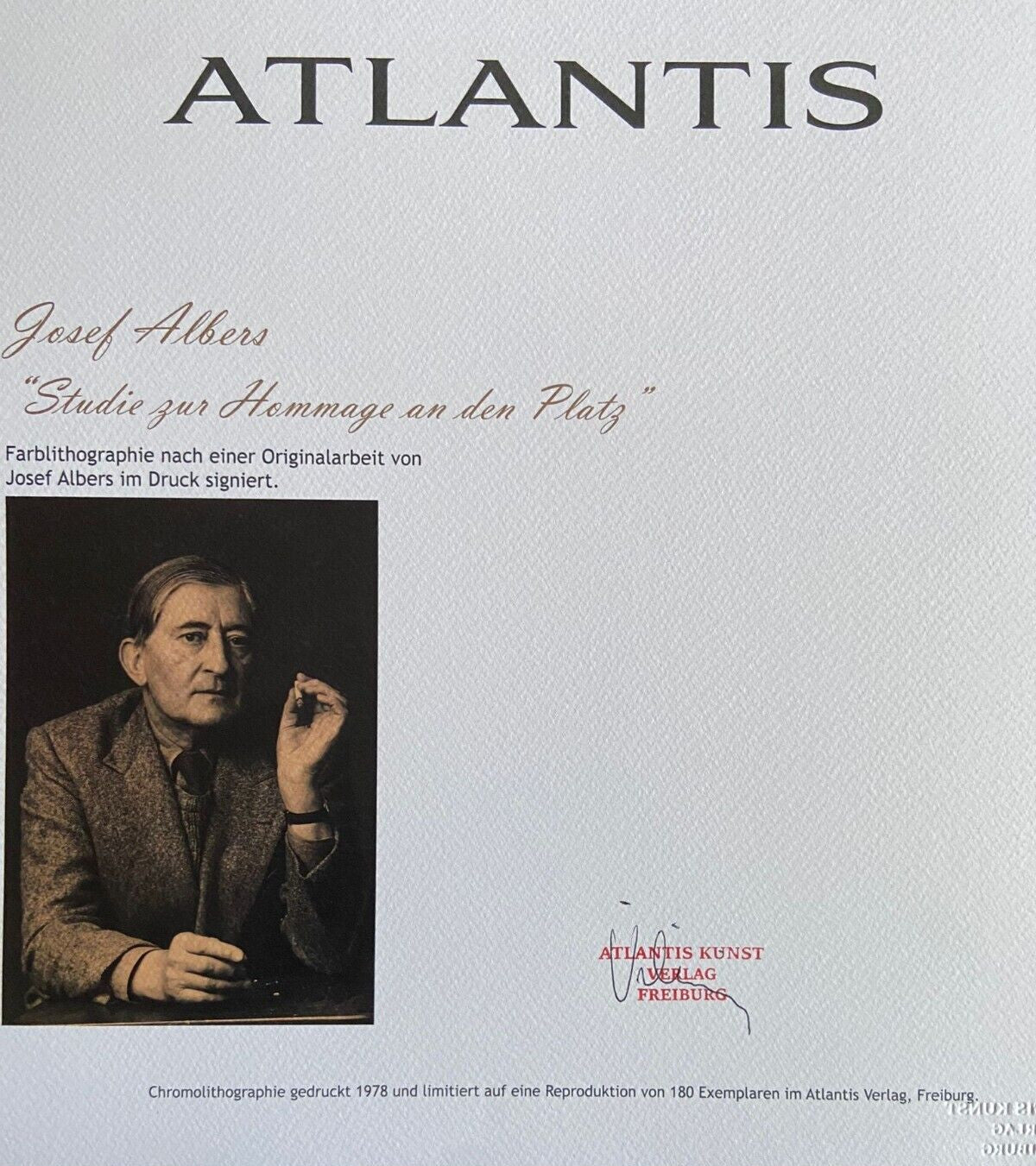 Josef Albers Lithograph Coa Numbered Signed Op