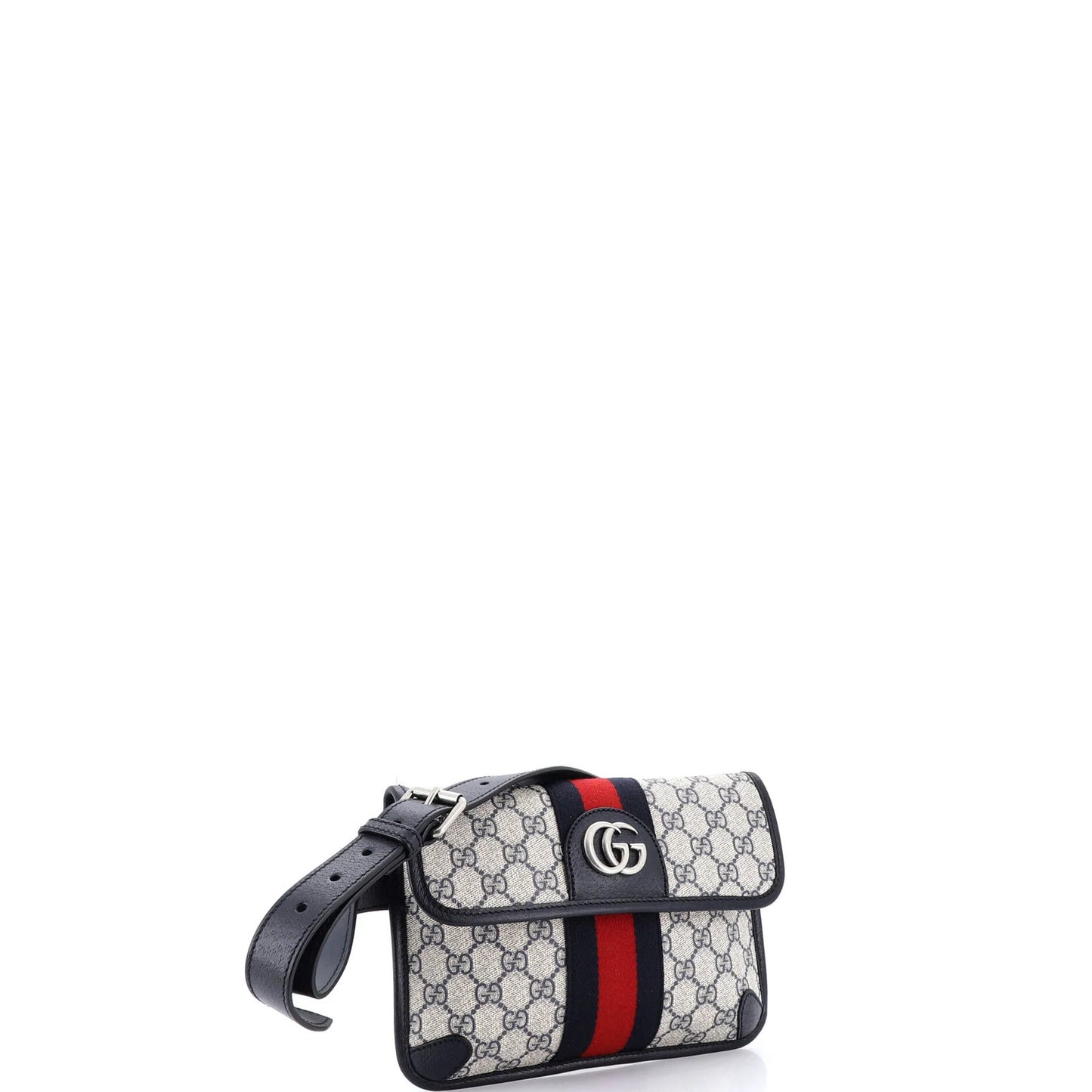 Gucci Ophidia Flap Belt Bag Gg Coated Canvas With Leather