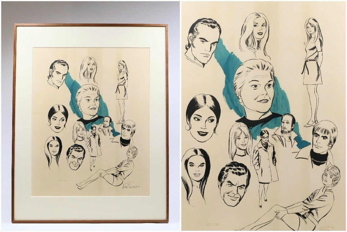 Allen Saunders "Mary Worth" Ed100 Comic Art Print Signed In Pencil Framed