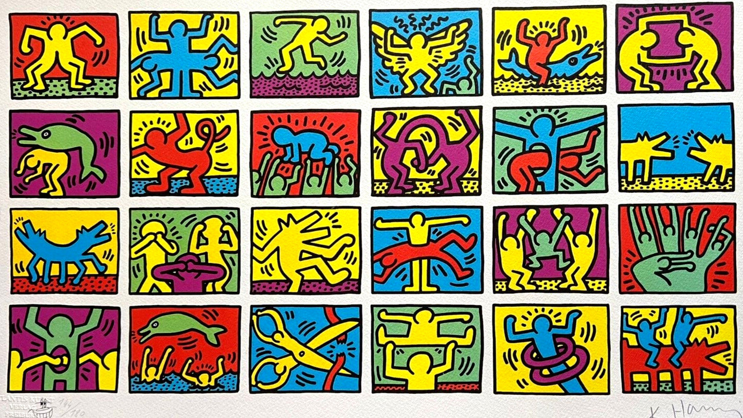 Keith Haring Lithograph From An Painting Coa