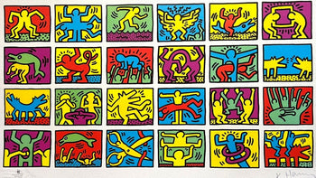 Keith Haring Lithograph From An Painting Coa