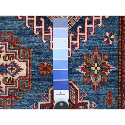 8'X10' Atlantic Blue Super Kazak Tribal Medallions Wool Hand Knotted Rug