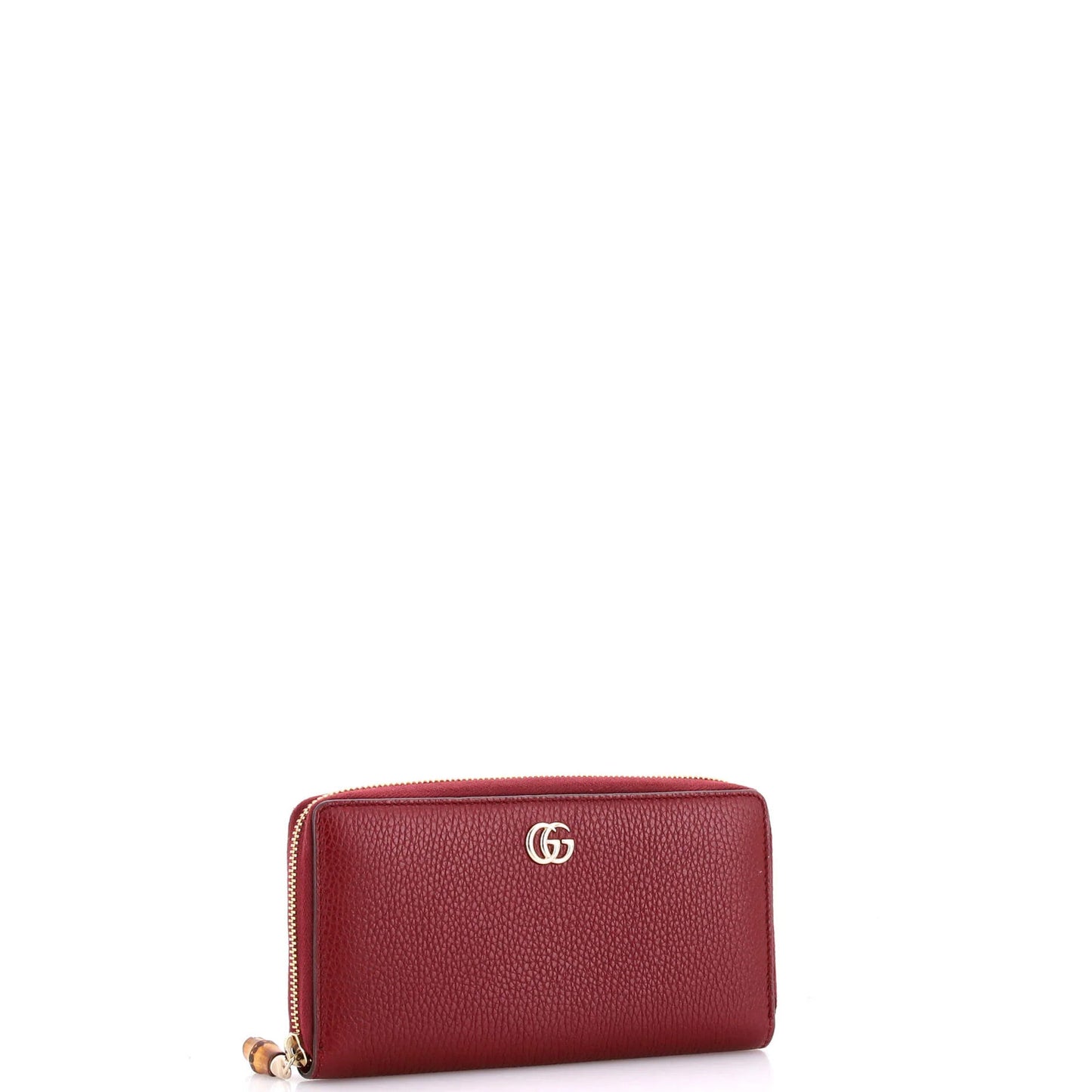 Gucci Gg Marmont Bamboo Zip Around Wallet Leather