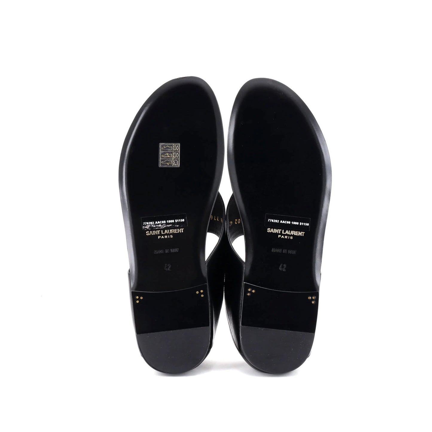 Saint Laurent Women'S Ring Flat Sandals Leather