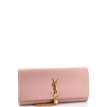 Saint Laurent Classic Monogram Tassel Clutch Leather Long
