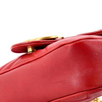 Gucci Gg Marmont Flap Bag Matelasse Leather Super Mini