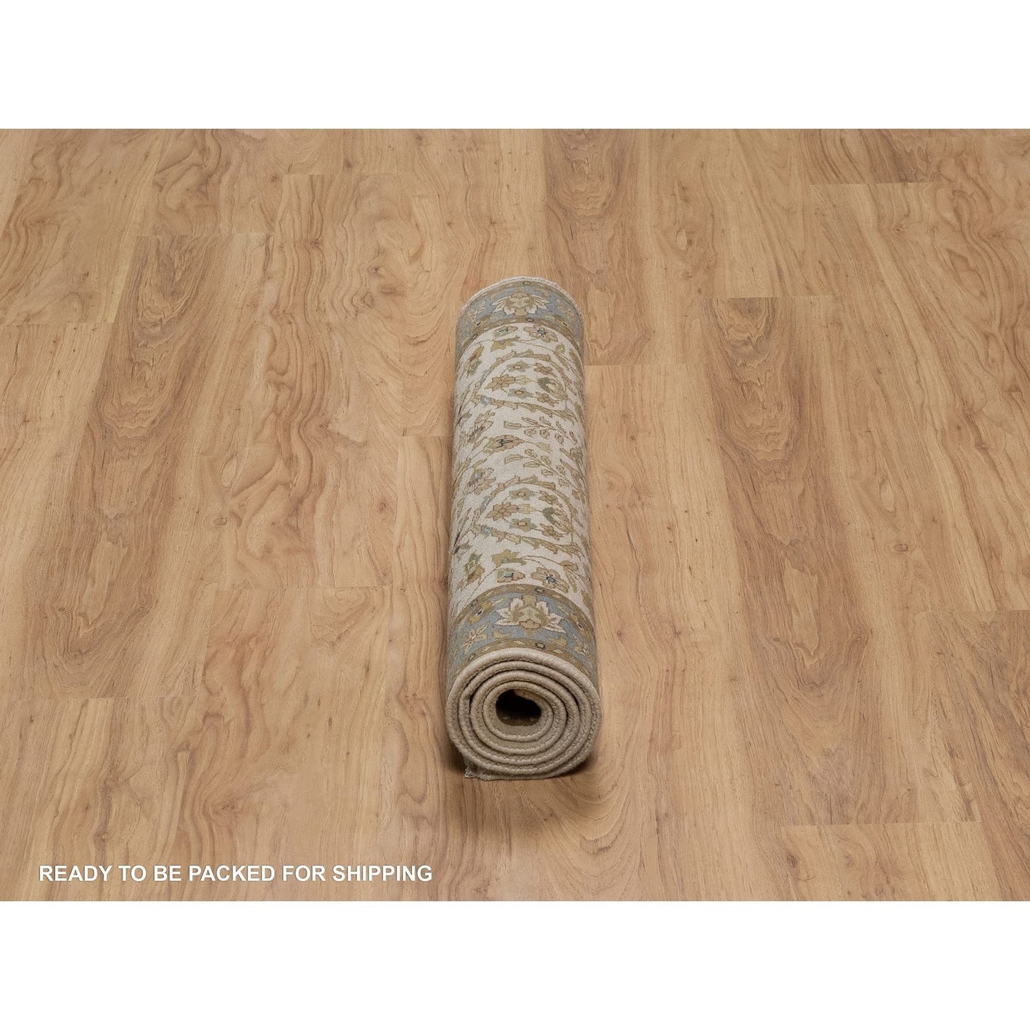 3'X5' Ivory 300 Kpsi New Zealand Wool Kishoon Design Hand Knotted Rug