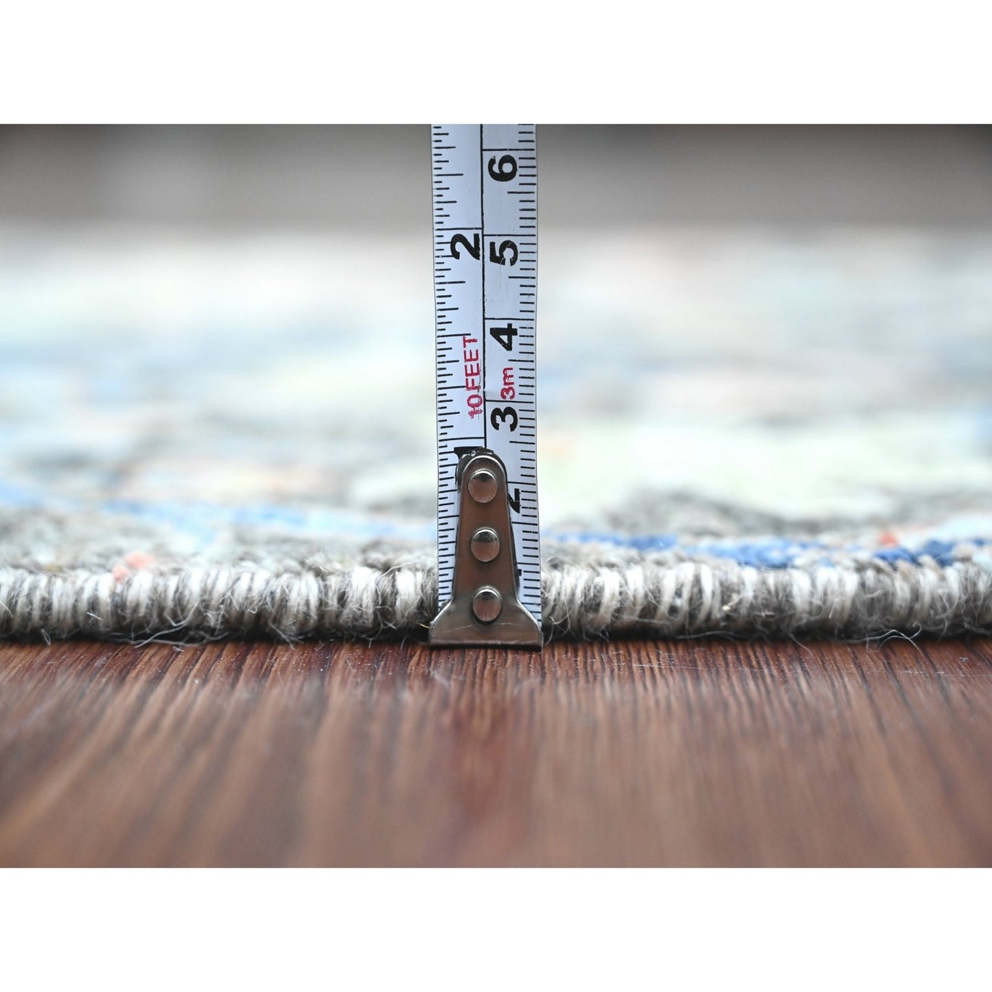 2'X3'4" Gray Afghan Peshawar Birds Design Hand Knotted Soft Wool Mat Rug