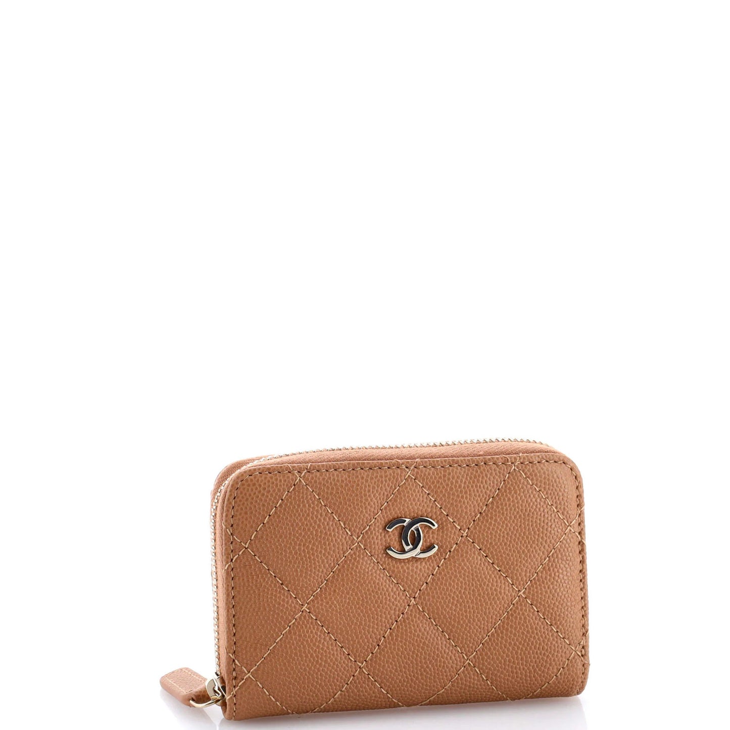 Chanel Cc Zip Coin Purse Quilted Caviar Small
