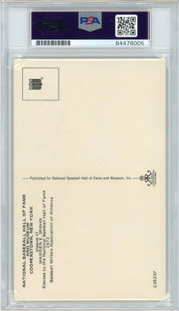 Warren Spahn Autographed Hall Of Fame Plaque Card