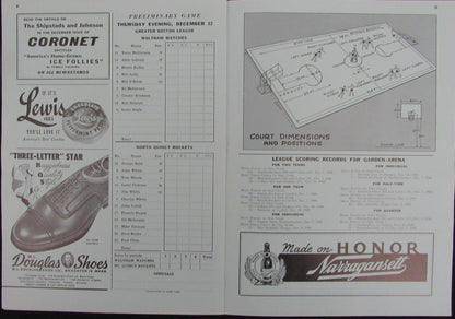 Vintage 1946 Boston Celtics Vs. Detroit Falcons