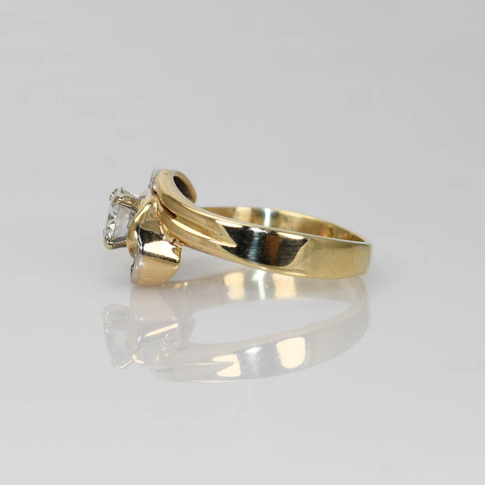 13K Yellow Gold Vintage Diamond Ring 0.45Ct, 3.8Gr