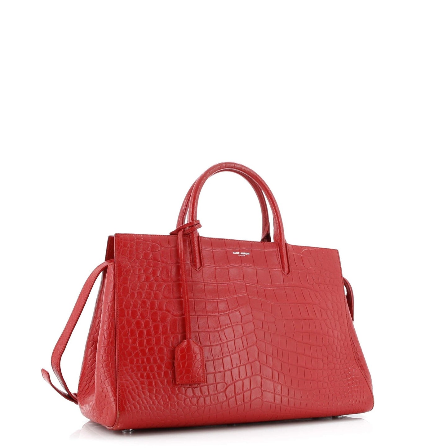 Saint Laurent Rive Gauche Cabas Crocodile Embossed Leather Medium