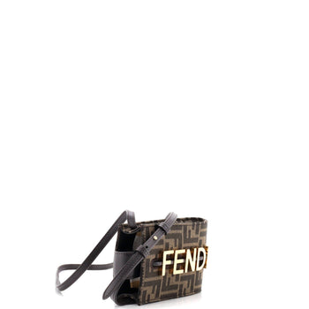 Fendi Logo Phone Holder Bag Zucca Canvas