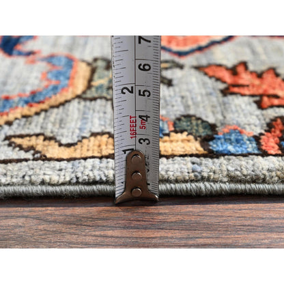 2'8"X10'1" Misty Gray Bijar Garus Design Soft Wool Hand Knotted Runner Rug