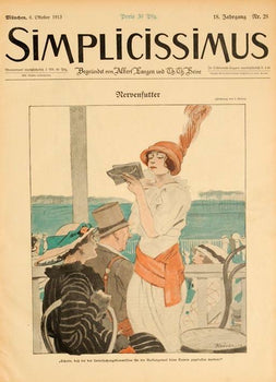 Simplicissimus 1913 By Kainer Nervenfutter On Linen Original