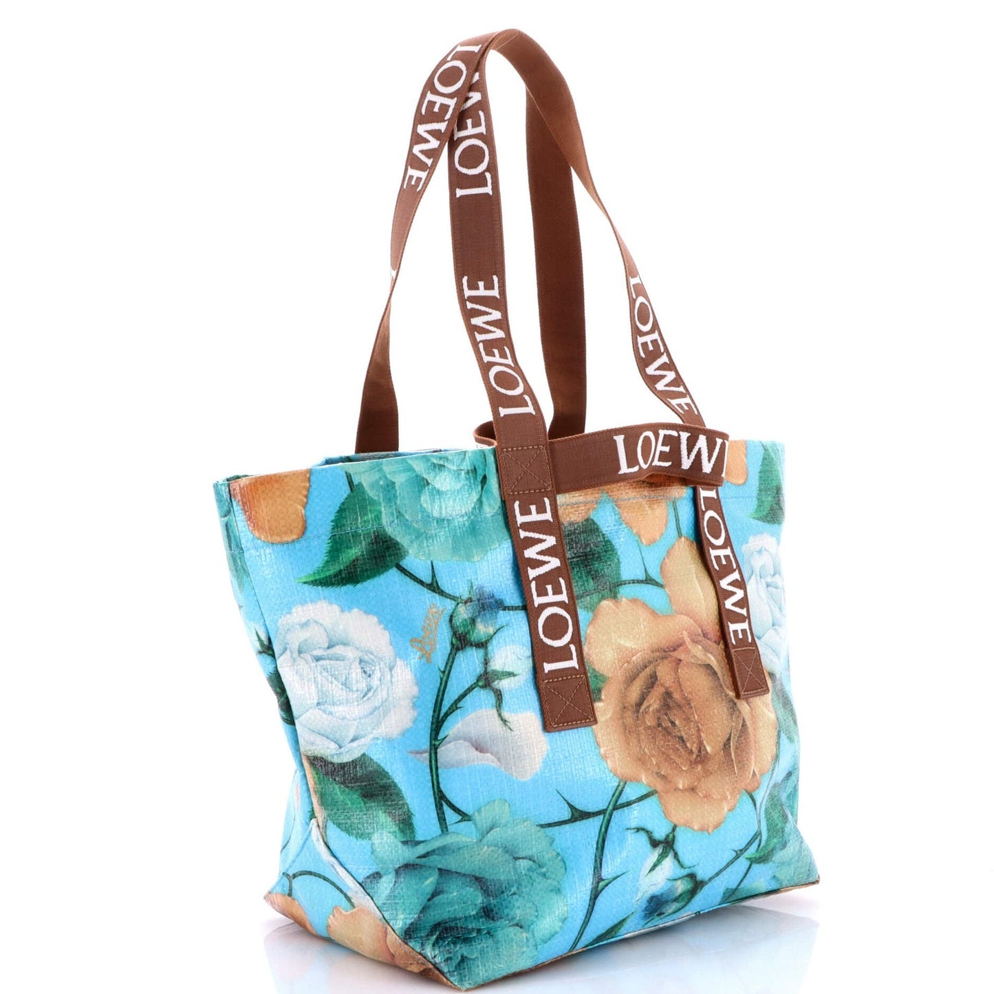 Loewe Fold Logo Strap Tote Printed Vinyl Large